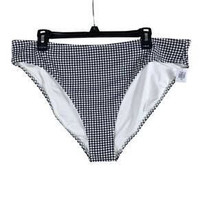 NWT Old Navy Bikini Bottom Women XXL Black White Gingham Stretch Swim Casual